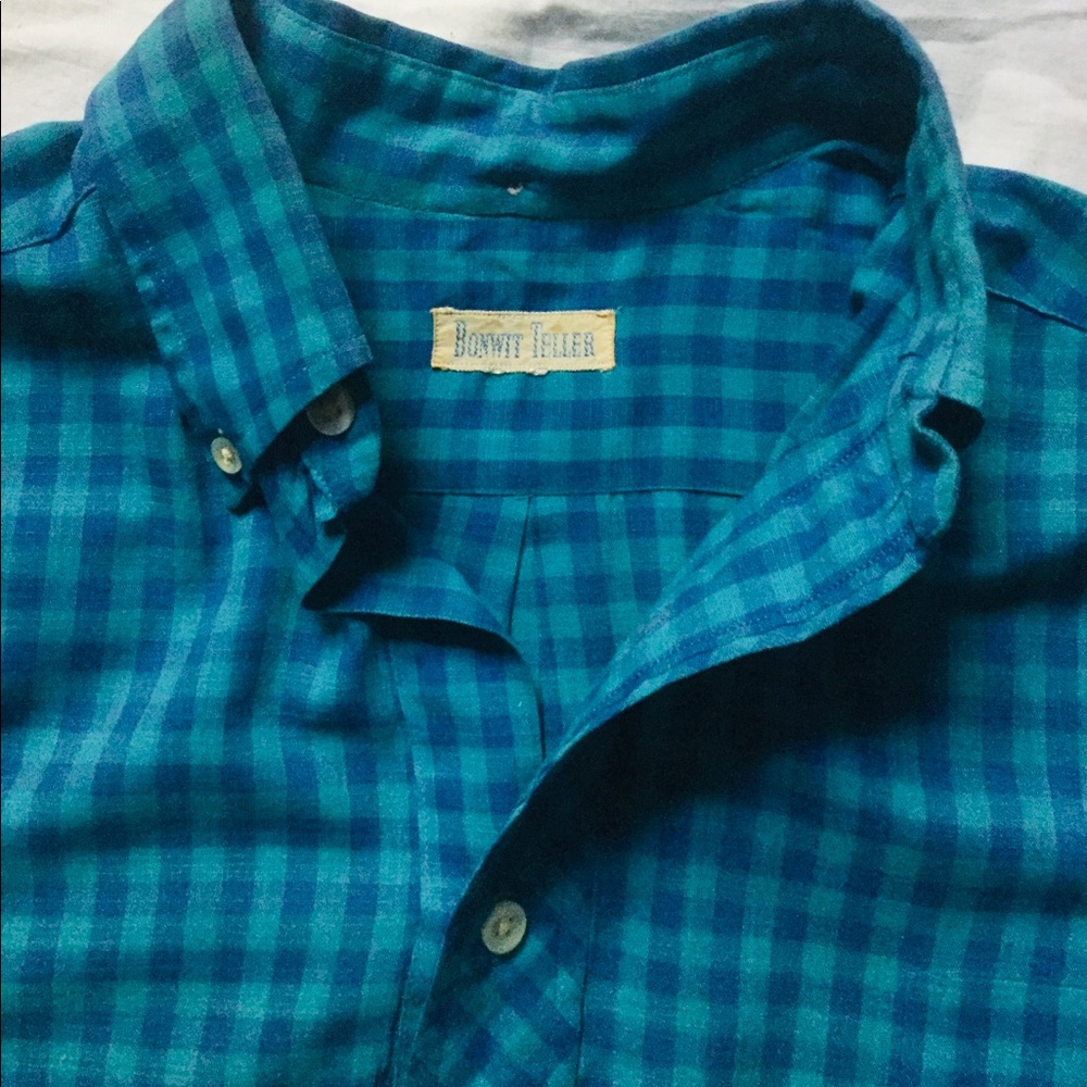 Vintage Bonwit Teller 3/4 sleeve gingham shirt